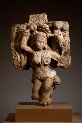 Adorned Tree Dryad, Sanchi, Raisen, Madhya Pradesh, India, 50 BCE – 25 CE, H. 62.23 x W. 41.91 x D. 19.05 cm., #07405.