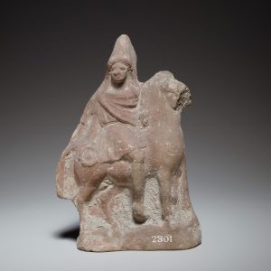 Terracotta Statuette of a Horse and Rider, Cypriot, 3rd century BCE, Terracotta, H. 14 cm., Metropolitan Museum of Art, #74.51.1661.