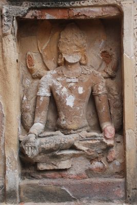 A stucco image of the Bodhisattva Manjushri, Nalanda Mahavihara.