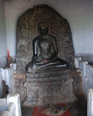 Stone image of the Buddha near Jagdishpur near Nalanda. This image is commonly referred to as the Jagdishpur Buddha.