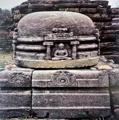 Another stone stupa depicting the life scenes of the Buddha found near Site 12, Nalanda Mahavihara.