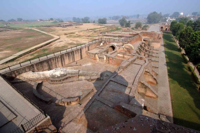 View of Harsh Ka Tila mound from Sheik Chili’s Tomb Complex, Thanesar, Kurukshetra, Haryana, India, 
Complex constructed c. 1605 CE, discoveries found at Mound from Vedic period, Brick and Mortar. 
Center for Art and Archaeology, Accession No.: D8606