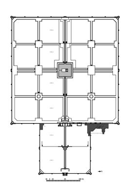 Floor Plan of Mughal Garden, Pinjore, Panchkula, Haryana India, 1658-1707 CE, Center for Art and Archaeology, Rubble, Stone, Mortar, Accession No.: DR-HA-00292