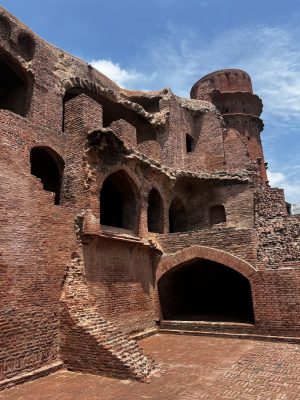 Ruins of Sarai Gharunda, Gharunda, Karnal, Haryana, India
1632 CE, Structural;  Stucco, Tilework, Cedar, Photo Credit: Storz, Hunter, July, 2023