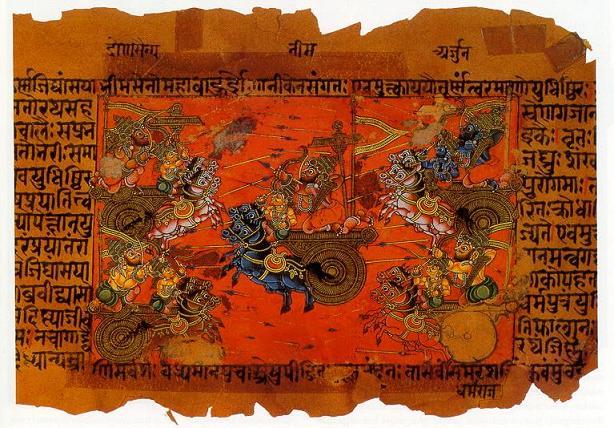 Battle of Kurukshetra Tapestry, c. 18th c, India, Wikimedia Commons, https://commons.wikimedia.org/wiki/File:Kurukshetra.jpg