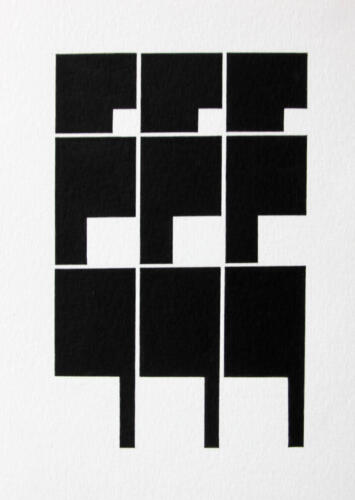 Chetnaa, Noir Et Blanc II, 2020, Pen & ink on paper, 8 x 6 in.