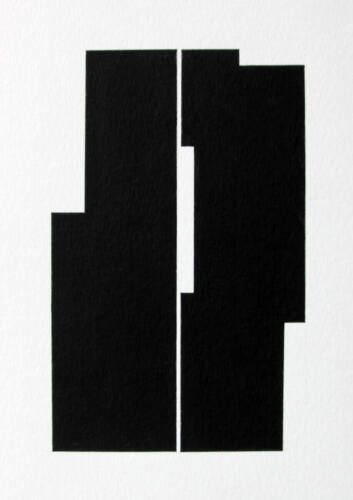 Chetnaa, Noir Et Blanc III, 2020, Pen & ink on paper, 8 x 6 in.
